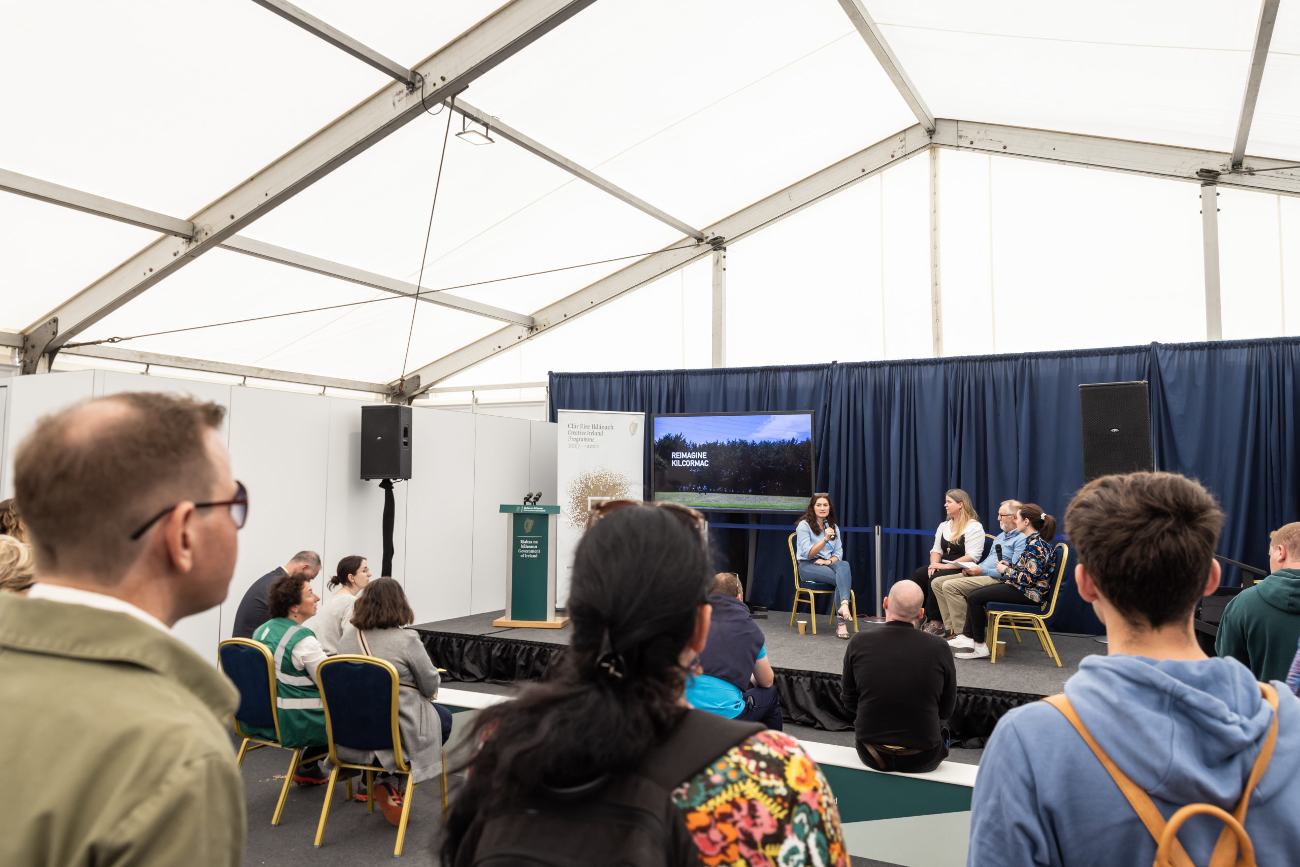 Crowd watching Creative Ireland stage talk